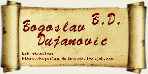 Bogoslav Dujanović vizit kartica